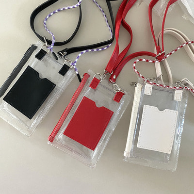 지갑겸용 투명 핸드폰케이스 미니백 (3color)