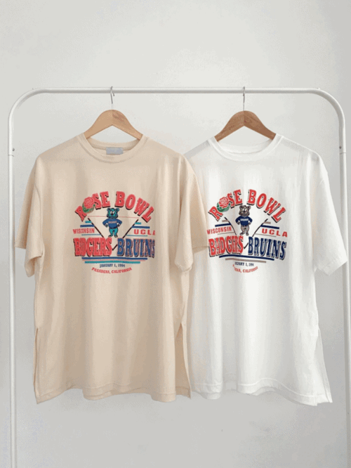 로즈베어 오버핏 반팔 티셔츠 (2color)